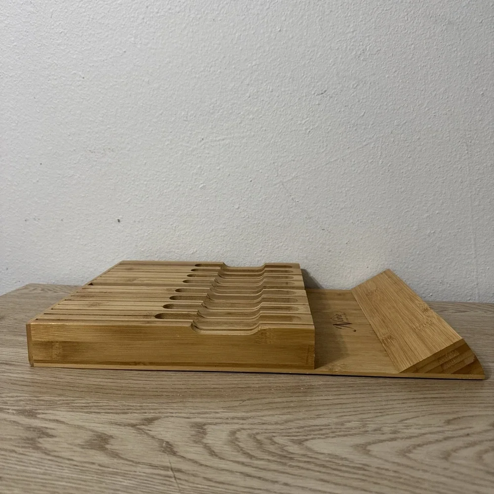 Noble Home‎ & Chef Bamboo In Drawer Kitchen Knife Set Block Storage Organizer